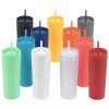 a group of different colored plastic bottles