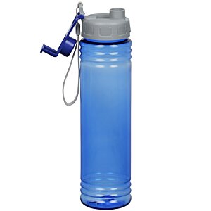 Additional Image 2 - a blue water bottle with a grey cap