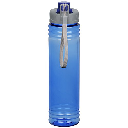 Additional Image 1 - a blue water bottle with a grey lid