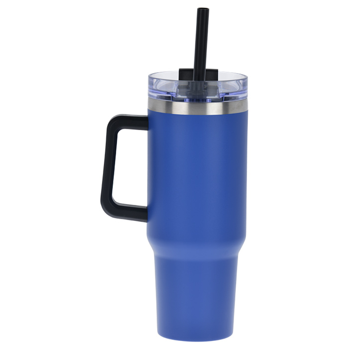14 oz. Laserable Stainless Steel Travel Mug with Handle