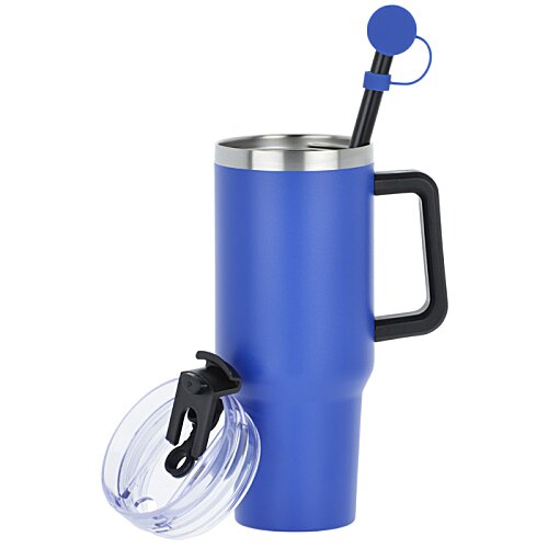Additional Image 3 - a blue and black cup with a straw