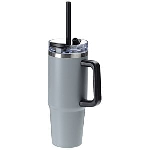 Additional Image 2 - a grey and black travel mug