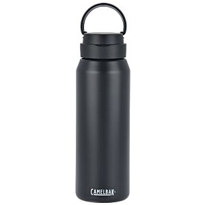 Additional Image 1 - a black water bottle with a ring