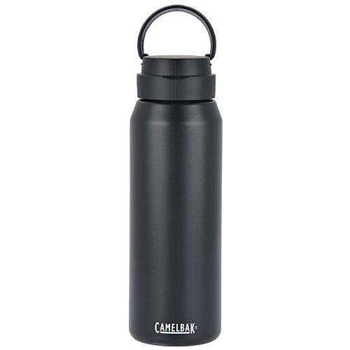 Additional Image 1 - a black water bottle with a ring