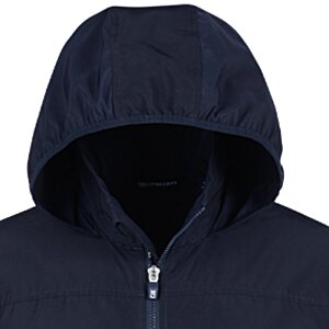 Additional Image 2 - a black hooded jacket with a white background