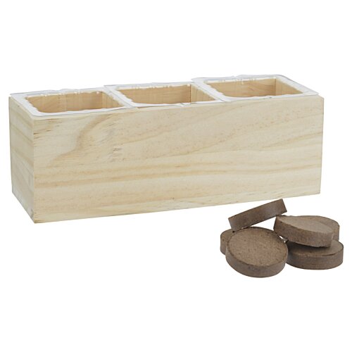 Additional Image 1 - a wooden box with a few brown objects