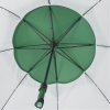 a green and white umbrella