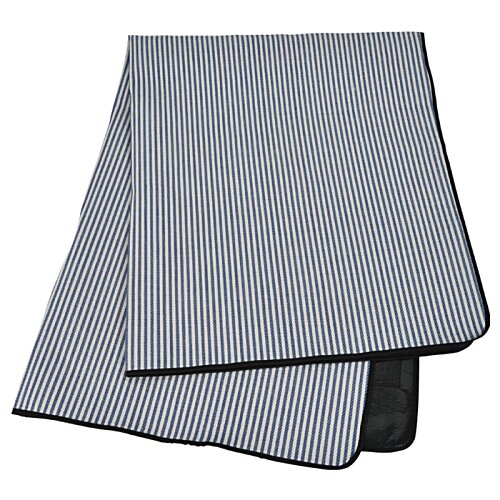 Additional Image 1 - a folded grey and black striped fabric