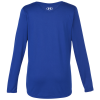 a blue long sleeved shirt