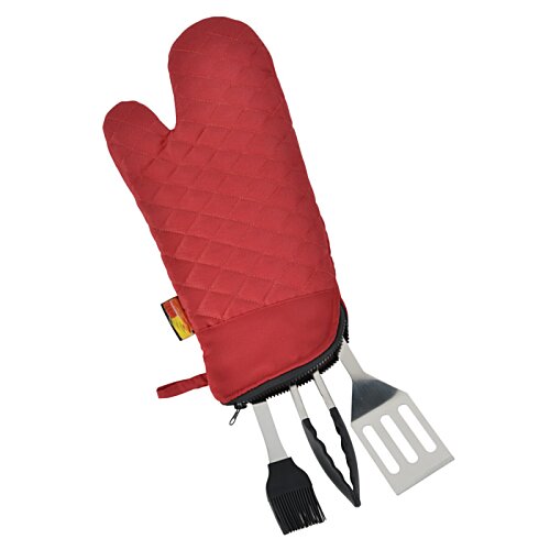 Additional Image 2 - a red oven glove with a spatula