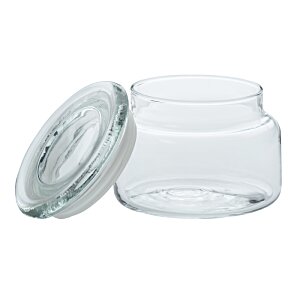 Additional Image 1 - a clear glass container with a lid