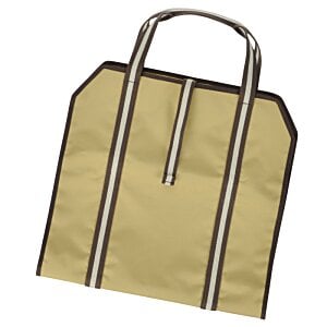 Additional Image 2 - a tan bag with silver handles