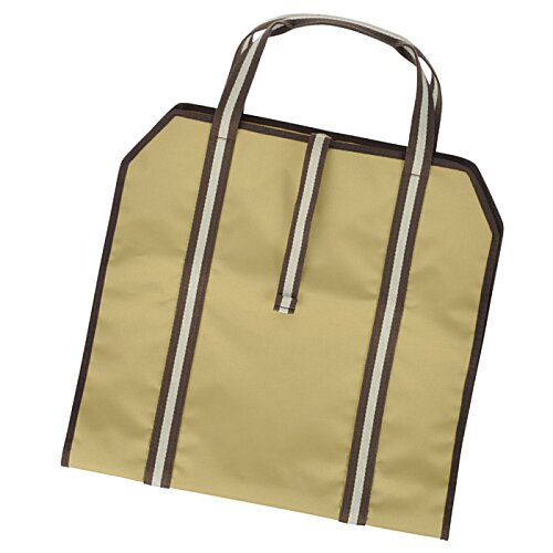 Additional Image 2 - a tan bag with silver handles