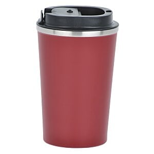 Additional Image 1 - a red coffee cup with a black lid