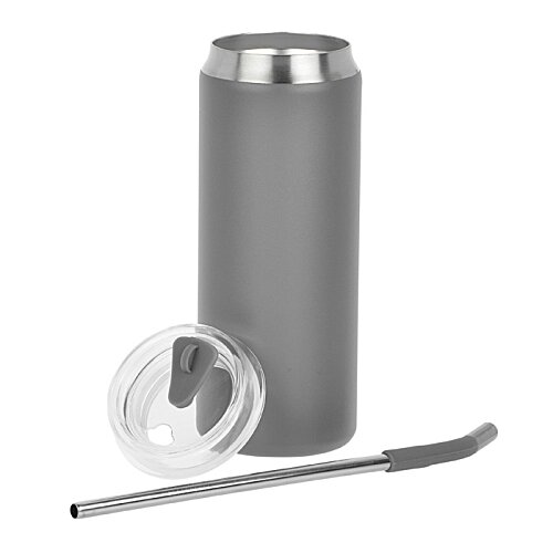 Additional Image 1 - a blue and silver can with a straw