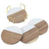 View Image 3 of 3 of Acacia Wood and Resin Coaster Set - Round