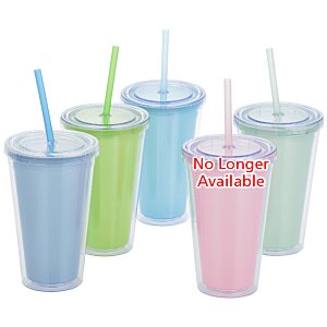 Additional Image 1 - a group of plastic cups with straws
