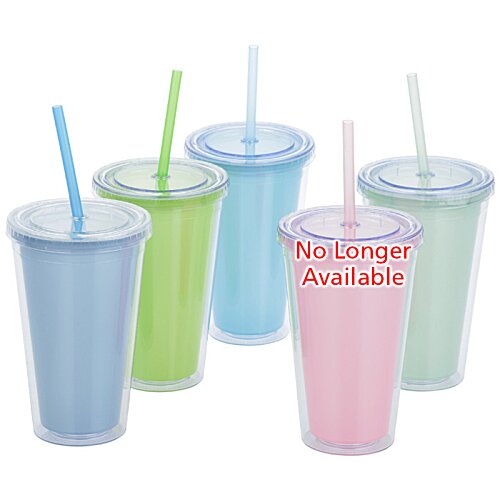 Additional Image 1 - a group of plastic cups with straws