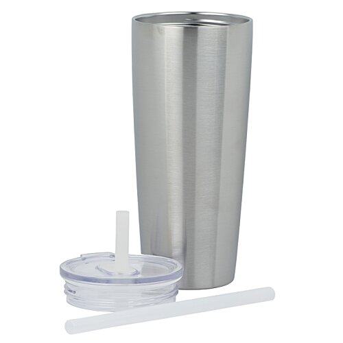 Additional Image 1 - a silver cup with a straw