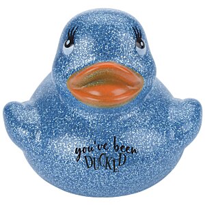 Additional Image 2 - a blue rubber duck with orange beak