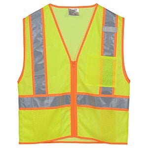 Additional Image 1 - a yellow reflective vest with orange trim