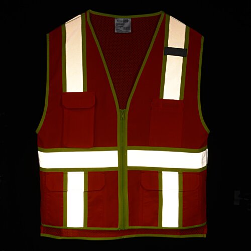 Additional Image 3 - a red and white vest with white stripes