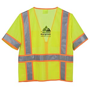 Additional Image 2 - a yellow reflective vest with orange stripes