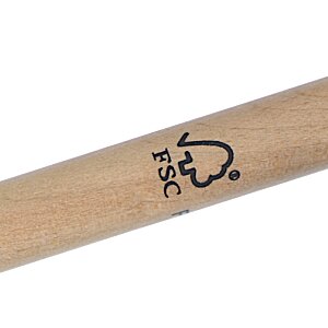 Additional Image 2 - a wooden bat with a recycle symbol on it