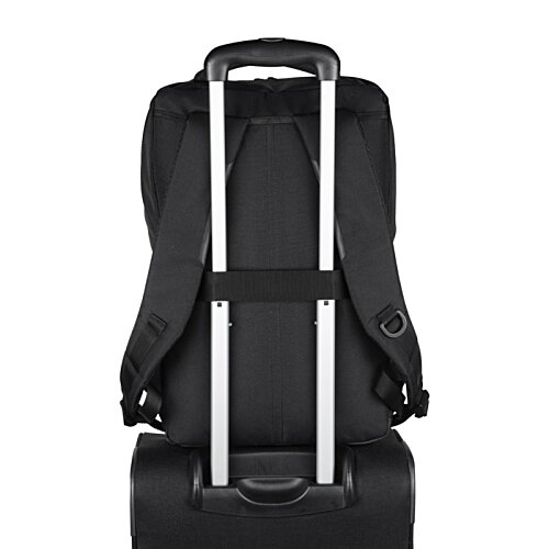 Additional Image 5 - a black luggage bag with silver metal handles