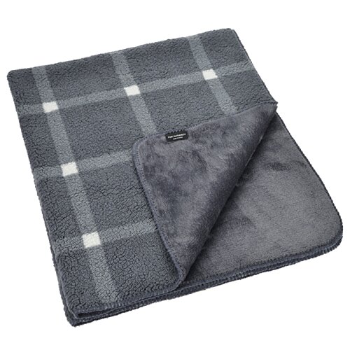 Additional Image 1 - a grey blanket folded on a white background