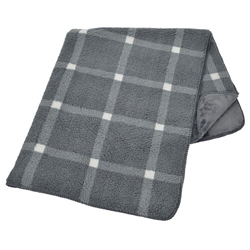Additional Image 2 - a grey plaid folded on a white background