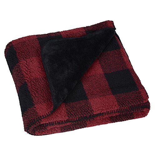 Additional Image 3 - a red and black plaid blanket