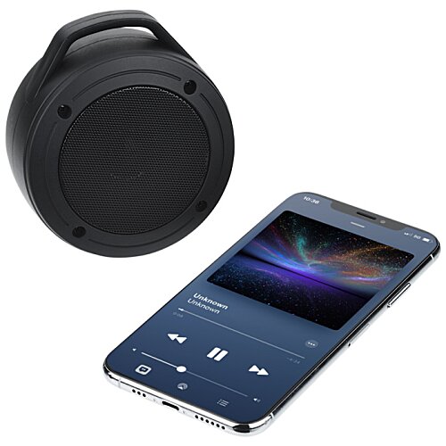 Additional Image 2 - a blue speaker and a small blue speaker