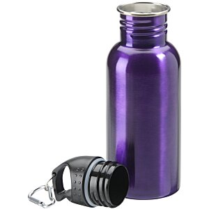 Additional Image 1 - a purple water bottle and a metal keychain