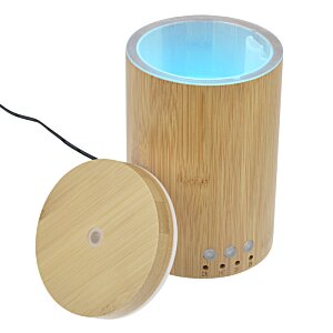 Additional Image 7 - a round wooden container with a blue light