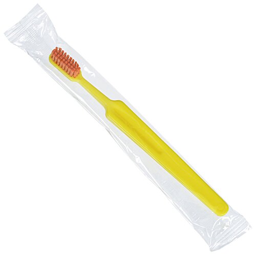 Additional Image 1 - a yellow toothbrush in a plastic package