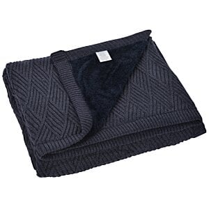 Additional Image 1 - a black blanket folded on a white background