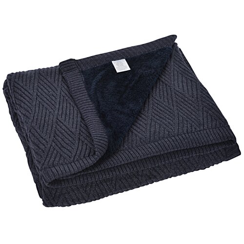 Additional Image 1 - a black blanket folded on a white background