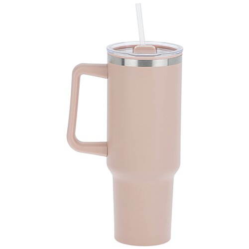 Additional Image 2 - a pink coffee mug with a straw