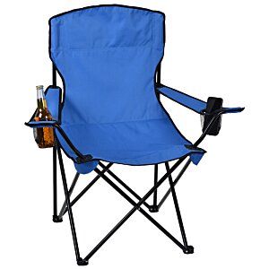 Additional Image 2 - a blue folding chair with a drink on it