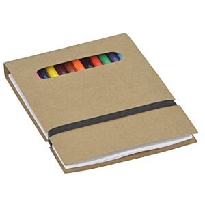 Additional Image 2 - a brown notebook with colored pencils
