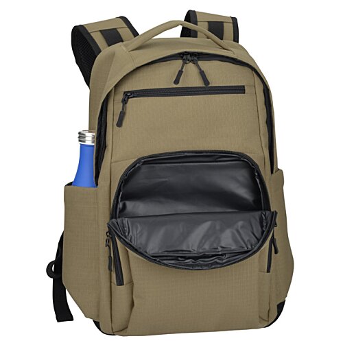 Additional Image 2 - a brown backpack with a black pocket