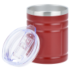 a red container with a lid