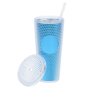 Additional Image 2 - a blue drink in a plastic cup with a straw