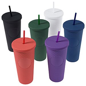 Additional Image 2 - a group of plastic cups with straws