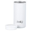 a white cylindrical container with a lid