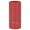 a red cylinder with a grey logo
