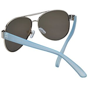 Additional Image 2 - a pair of sunglasses with blue rims