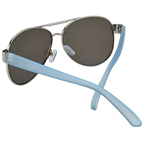 Additional Image 2 - a pair of sunglasses with blue rims