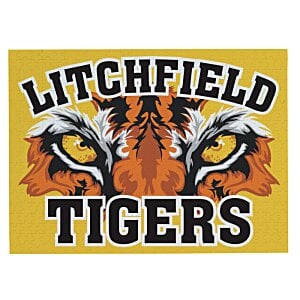 Additional Image 1 - a yellow sign with black text and tiger's eyes